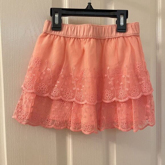 Carter's Pink Eyelet Embroidered Tulle Lace Skirt Scalloped Girls Size 4t NWT - Picture 1 of 9